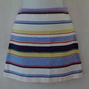 HAD TOO LONG GOTTA GO Ann Taylor LOFT skirt sz 4P multi stripe mini EUC